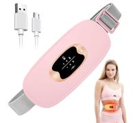 Aoreun Coussin Chauffant Menstruel, Ceinture Chauffante Electrique Portable Avec 3 Niveaux de Chaleur et 3 Modes de Massage Pour le Soulagement des Douleurs Menstruelles (Rose)