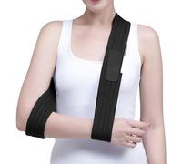 Aoreun Écharpe de Bras, 160cm Réglable Léger Confortable Épaule Immobilisateur, Réglable Maintien du Bras Echarpe de Bras Pour Les Femmes et Les Hommes pour Les Blessures au Coude et Au Bras (Noir)