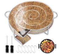 Aoreun Générateur de Fumée Froide en Acier Inoxydable, Générateur De Fumée Froide Ronde avec 6 crochets et 2 brosse pour tous les appareils à fumer de barbecue (réutilisables)