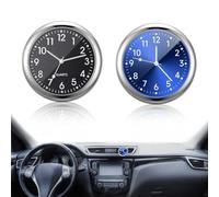 Aoreun Horloge de Voiture, Lot de 2 Montres à Quartz de Voiture avec autocollant double face et clip d'aération mini horloges de tableau de bord de voiture pour Voitures Bureaux Maisons Décoration