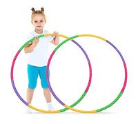 Aoreun Hula Hoop Enfant, Kids Hula Hoop 2 Paquets Exercice de Fitness Détachable et Réglable Pneus Hula-Hoop à Assembler Petits Enfants Hula Hoop Amovible Sport pour Enfants et Adultes (4 Couleurs)