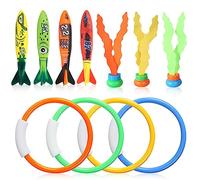 Aoreun Jouets de Plongée 11 Pièces, Jeux Piscine Enfant Anneaux Plongés de Piscine Jeu de Plongée sous-Marine Jouets d'entraînement pour la Piscine Jouet sous Eau été Jeux pour Enfant