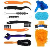 Aoreun Kit de nettoyage pour vélo, 12 Kit d'outils de Nettoyage de Vélo, Bicyclette Outil de Nettoyage pour chaîne de vélo, pignon, Pneu, Coin de Cyclisme Tache Propre pour Tous Les Types de Vélos