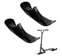 Aoreun Kit de Trottinette de Ski et de Luge Neige, 1 Paire Kit de Conversion à Ski, Accessoires de Traîneau et Pièces de Rechange pour Planche à Ski d’Enfant, Luge d’Hiver en Plastique Noir