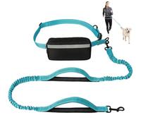 Aoreun Laisse Mains Libres pour Chien,Laisse de Jogging avec Ceinture Réglable, Ceinture Canicross Chien pour la Marche, Le Jogging, Le Vélo et la Course à Pied Bleu
