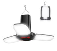 Aoreun Lanterne Camping Rechargeable, Lampe Camping LED Pliable 3 Modes d'Éclairage Réglables Portable Lampe Tente Trois Feuilles Collapsible USB Rechargeable d'urgence Lanterns pour Camping,Randonnée