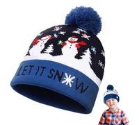 Aoreun LED Chapeau De Noël, LED Coloré Light Up Bonnet Chapeau Beanie Hat Knit Cap avec Pompon, Hiver Bonnet Beanie, Chaud Chapeau Tricoté Unisex pour Sport Fête Camping Jogging Vélo