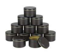 Aoreun Lot de 12 Pot Bougie Vide, 120ml Boîtes à Bougies Vides avec Couvercles, Contenants de Bougie, Fournitures de Fabrication de Bougies de Bricolage Rangement pour Thé, Bonbons, Bougie