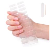 AORHOFJ 1 Pièce Gel Nail Polish Stickers, Full Wrap Nail Stickers UV Need Cure Gel Nail Strips with Nail File and Nail Stick, Suitable for Female Girls Nail Decoration