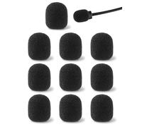 AORHOFJ 10 Pcs pare-brise en mousse de remplacement pour microphones et casques d'écoute,filtre anti-pop noir,pare-brise en mousse pour microphones et casques d'écoute,pour la scène,la conférence,etc