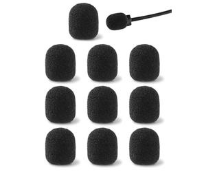 AORHOFJ 10 Pcs pare-brise en mousse de remplacement pour microphones et casques d'écoute,filtre anti-pop noir,pare-brise en mousse pour microphones et casques d'écoute,pour la scène,la conférence,etc