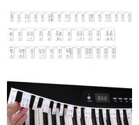 AORHOFJ 1jeu de 88 Touches de Piano en Silicone pour débutants,étiquettes Amovibles de Musique de Clavier de Piano pour l'apprentissage,Pas Besoin d'autocollants,réutilisables et livrées avec Un étui