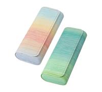 AORHOFJ 2 Pcs Étuis à Lunettes Rigides Colorés, Boîte à Lunettes Portative, Protection Myopie et Soleil