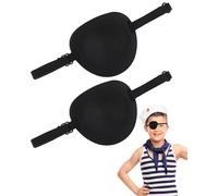 AORHOFJ Lot de 2 Patchs oculaires réglables pour Adultes et Enfants, Cache-œil médical réglable, Cache-œil de Pirate pour Yeux Gauche ou Droit, amblyopie paresseuse et Cosplay