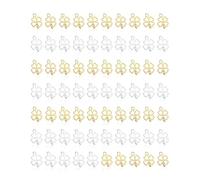 AORHOFJ Lot de 70 pendentifs en Forme de trèfle en Or - Petits pendentifs en métal pour Bracelet - pour Bricolage - Cadeau d'adieu - Porte-clés à clé de, Trefle a 4 Feuilles，Charms Acier Inoxydable