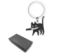 AORHOFJ Porte-clés crabe de chat noir pour couple de chats, décoration de chat cool, cadeaux de Noël pour les amoureux des chats, femmes et hommes,Livré avec 1 coffret cadeau