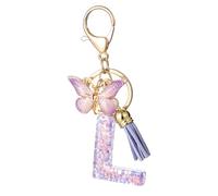 AORHOFJ Porte-clés personnalisé lettre ， Porte-clés avec lettre initiale papillon porte-clés pour adolescentes et filles，porte clef femme，porte clef fille，porte clef lettre，L
