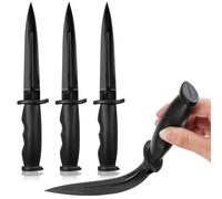 Aoriher 4 Pièces Couteau d'Entraînement aux Arts Arme d'Entraînement en Caoutchouc Couteau pour Arts Martiaux (Noir)