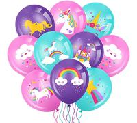 Aoriher 45 Pcs Ballons de Licorne Ballons à l'Hélium Arc-en-Ciel Pastel pour Fille de Anniversaire Fête Prénatale Mariage Baby Shower, 12 Pouces