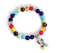 Aoriher Bracelet de Sensibilisation d'Autisme Coloré Avec Pendentif de Ruban d'Amour - Cadeau pour Enfants, Femmes, Filles et Tuteurs en Autisme