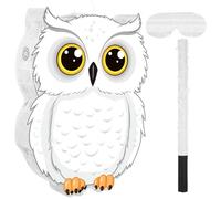 Aoriher Piñata Chouette avec Bâton Bandeau de Yeux Confettis Ensemble de Piñata Hibou 3D Piñata Harfang des Neiges Blanc pour Bois Forêt Magicien Animal Fête d'Anniversaire de Jeu