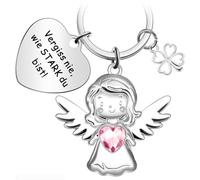 Aoriher Porte-Clés Ange Gardien Cadeaux d'Encouragement pour Automobiliste Cadeaux Porte-Bonheur pour Permis de Conduire Automobile(Rose,Vergiss nie, wie STARK du bist)
