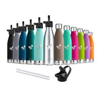 AORIN Bouteille d'eau en Acier Inoxydable isolé à Double Mur - 500ml - Gourde Isotherme Étanche sans BPA, Gourde Inox Bouche Standard, Gourde Enfant pour Sport, Gym, Voyage