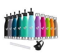 AORIN Bouteille d'eau en Acier Inoxydable isolé à Double Mur - 500ml - Gourde Isotherme Étanche sans BPA, Gourde Inox Bouche Standard, Gourde Enfant pour Sport, Gym, Voyage