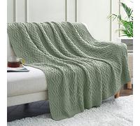Aormenzy Couverture en Tricot torsadé Vert Sauge, Douce et Chaude surdimensionnée pour canapé, lit, canapé, Salon, 152,4 x 203,2 cm