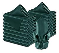 Aormenzy Lot de 60 serviettes de table carrées en satin doux pour mariage, banquet, décoration de fête - Vert foncé - 43,2 x 43,2 cm