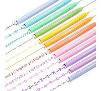 AOROKI Lot de 12 surligneurs courbes de couleur pastel, 10 formes différentes, double pointe, esthétiques et mignons, pour enfants, adultes, journal, dessin, prise de notes, planificateur,