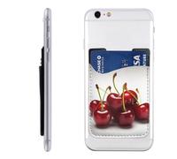 AoRom Porte-cartes de téléphone imprimé cerises chiliennes, porte-cartes de téléphone en cuir, adhésif sur poche pour cartes de crédit, blanc, taille unique, blanc, Taille unique