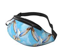 AoRom Sac banane imprimé Seagulls In Flight pour homme et femme, sac banane avec sangle réglable pour voyage, sport, noir, taille unique, Noir , Taille unique
