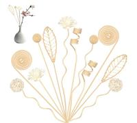 AOROPS Bâtonnets de Diffusion en Rotin, 18 Pièces de Rotin Diffuseur de Parfum et Fleurs de Remplacement Bâtonnets de Rotin pour la Maison, 6 Formes de Bâtonnets de Rotin pour Le Parfum D'ambiance
