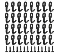 AOROPS Crochet Mural a Visser, 32 Pièces Inox Crochet Mural Noir 27mm Crochet à Vêtements avec Vis, Petit Crochet à Vêtements Mural pour Chambre à Coucher Salon Cuisine