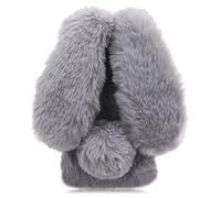 Aosailjet Coque pour Oppo Realme C35 4G, Lapin Peluche Fourrure Mignon Kawaii 3D Lapin Oreille Étui de Protection Hiver Chaud Souple Poilu Motif Doux Silicone Anti-Choc Anti Poussiere Cover