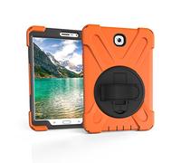 Aosailjet Coque Samsung Galaxy Tab S2 8.0 T710 T713 T715 T719, Étui Robuste Antichoc, Support Rotatif 360 et Dragonne, Protection Housse pour Samsung Galaxy Tab S2 8.0 T710 T713 T715 T719 (Orange)