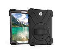 Aosailjet Coque Samsung Galaxy Tab S2 8.0 T710 T713 T715 T719, Étui Robuste Antichoc, Support Rotatif 360 et Dragonne, Protection Housse pour Samsung Galaxy Tab S2 8.0 T710 T713 T715 T719 (Noir)