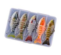 AOSAIXIS 5pcs Laures De Natation avec Crochet Triplé pour La Truite Swimbait Multi-articulé 7 BAITS ARTITIFIQUES PISCULAIRE LUR