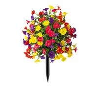 AOSAIXIS Buisson De Fleurs D ' Automne Artificielles avec Piquets, Simulation Fleur Gloire du Matin, Artificielle ' Extérieur pour Jardin, Fleurs en Soie ' Extérieur pour Décoration Jardin