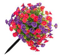 AOSAIXIS Buisson De Fleurs D ' Automne Artificielles avec Piquets, Simulation Fleur Gloire du Matin, Artificielle ' Extérieur pour Jardin, Fleurs en Soie ' Extérieur pour Décoration Jardin