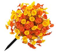 AOSAIXIS Buisson De Fleurs D ' Automne Artificielles avec Piquets, Simulation Fleur Gloire du Matin, Artificielle ' Extérieur pour Jardin, Fleurs en Soie ' Extérieur pour Décoration Jardin