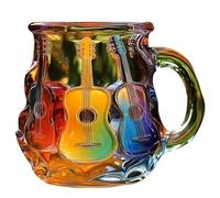 AOSAIXIS Creative Guitar Art Mug Musical Coffee Tasse De Verre Verre Résistant À La Avec Poignée Unique Pour Music Lover Tasse Café Multifonctionnel