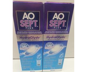 Aosept Plus avec HydraGlyde Solution nettoyante en profondeur pour lentilles de contact 2 x 360 ml