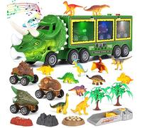 Aoskie Camion de Transporteur Dinosaure Avec Lumière et Son - 23 Pcs Jeu Voiture Cadeau pour Enfant 3 4 5 Ans