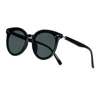 AOSM Lunettes de soleil rondes classiques pour homme et femme - Ombre rétro vintage - Lunettes de soleil parent-enfant - Protection UV400 - Cadre en plastique, Noir , 60