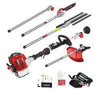 AOSOME Débroussailleuse Multifonction Thermique 5 en 1,Taille Haies, Tronconneuse, Rallonge - Débroussailleuse à Essence Professionnel Con Moteur 52cm³,2.2kw,3CV,2 Temps