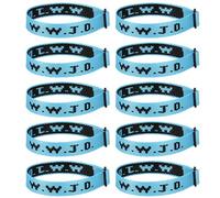 Aospkle Lot de 10 bracelets chrétiens WWJD pour homme et femme - Cadeaux chrétiens - Bracelets WWJD - What would Jesus Do, Fibre de polyester, Pas de gemme