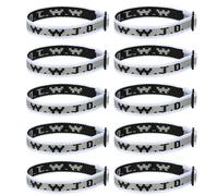 Aospkle Lot de 10 bracelets chrétiens WWJD pour homme et femme - Cadeaux chrétiens - Bracelets WWJD - What would Jesus Do, Fibre de polyester, Pas de gemme