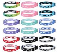 Aospkle Lot de 18 bracelets chrétiens WWJD pour femmes et hommes, cadeaux de Jésus, bracelets WWJD - Bracelet What would Jesus Do, Fibre de polyester, Pas de gemme